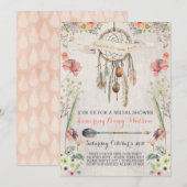 Boho Dream Catcher Bridal Shower-uitnodigingen Kaart (Voorkant / Achterkant)