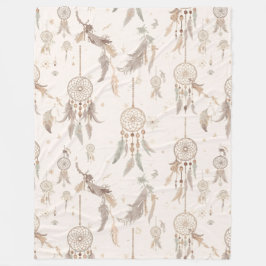 Boho Dream Catcher Celestial Feathers Soft Fleece Deken