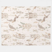 Boho Dream Catcher Celestial Feathers Soft Fleece Deken (Voorkant (Horizontaal))