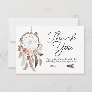 Boho Dream Catcher Dusky Carte de remerciements