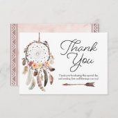 Boho Dream Catcher Dusky Carte de remerciements (Devant / Derrière)