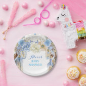 Boho Dream Catcher Feather Tribal Blue Ivory Papieren Bordje (Feest)