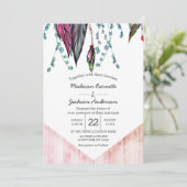 Boho Dream Catcher & Feathers bruiloft uitnodiging (Staand voorkant)