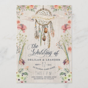 Boho Dream Catcher Floral Faire-part de mariage