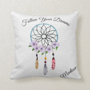 Boho Dream Catcher Floral Flower Persoonlijke naam Kussen