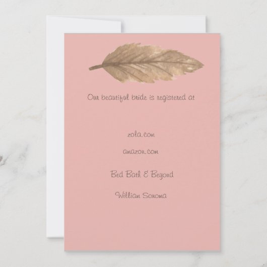 Boho Dream Catcher Invitation à la douche nuptiale (Dos)