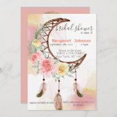 Boho Dream Catcher Invitation à la douche nuptiale (Devant / Derrière)