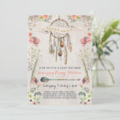 Boho Dream Catcher Rustic Baby Shower Invitations (Debout devant)