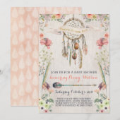 Boho Dream Catcher Rustic Baby Shower Uitnodiginge Kaart (Voorkant / Achterkant)