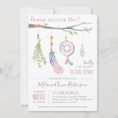 Boho Dream Catcher Tribal Feathers virtuele douche Kaart (Voorkant)