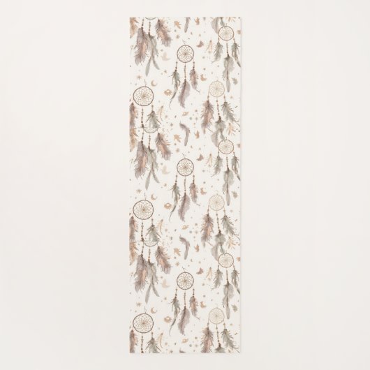 Boho Dream Catcher Yoga Mat Ethereal Feathers (Achterkant)