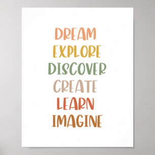 Boho Dream Exken Ontdek Creëer Learn Poster