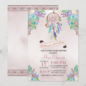 Boho Dreamcatcher Baby shower Uitnodiging (Voorkant / Achterkant)