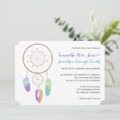 Boho Dreamcatcher bruiloft uitnodiging (Staand voorkant)