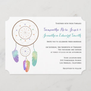 Boho Dreamcatcher bruiloft uitnodiging