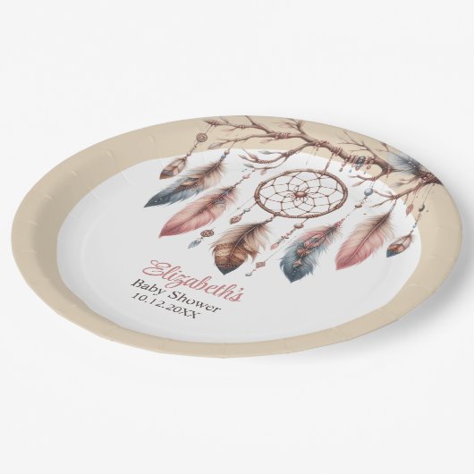 Boho Dreamcatcher Custom Baby shower Papier Bord (Gekanteld)