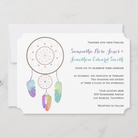 Boho Dreamcatcher Faire-part de mariage (Devant)