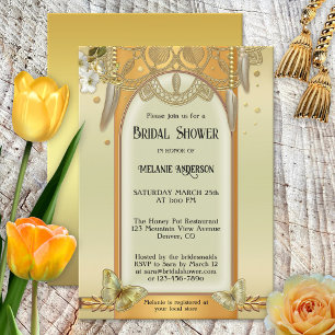 Boho Dreamcatcher Gold Bridal Shower Invitation