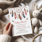 Boho Dreamcatcher met vlinders Baby shower Kaart