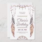 Boho Dreamcatcher Tribal, Boho verjaardagsfeest Kaart (Voorkant)