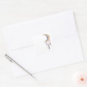 Boho dreamcatcher vierkante sticker (Envelop)