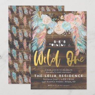 Boho Dreamcatcher Wild One Verjaardag Kaart