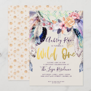 Boho Dreamcatcher Wild One Verjaardag Kaart