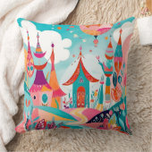 "Boho Dreamscape: Abstract illustratiekussen" Kussen (Deken)