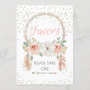 Boho Dreamweaver Favor Sign 5x7" Kaart