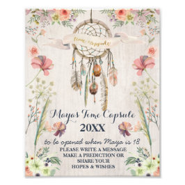 Boho Dreamweaver Rustic Baby shower Time Capsule Foto Afdruk