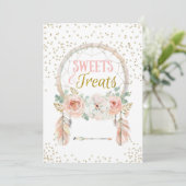 Boho Dreamweaver Sweets behandelt Sign 5x7" Kaart (Staand voorkant)