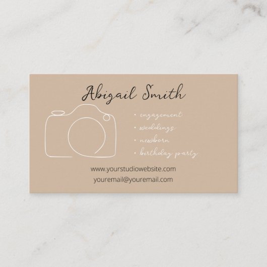 Boho drie fotograaf Visitekaartje (Voorkant)