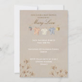 Boho Dried Flower Baby Shower Invitation (Devant)