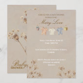 Boho Dried Flower Baby Shower Invitation (Devant / Derrière)