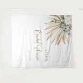 Boho Dried Palm Leaf Bouquet Wandkleed (Voorkant (horizontaal))