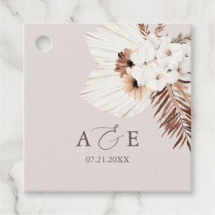Boho Dried Palm Leaves Wedding Bedankjes Labels