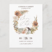 Boho Dried Pampas Grass Autumn sparen de Datum Briefkaart (Voorkant)