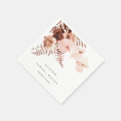 Boho Dried Rust Blush Fern Orchid Wedding Bedankt Servet (Hoek)