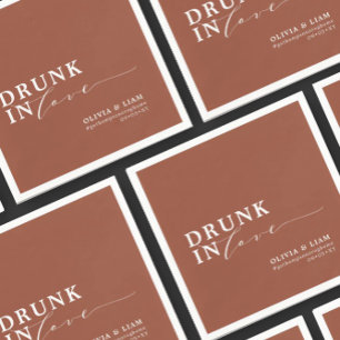 Boho Drink in Love Terracotta Rust Wedding Servet