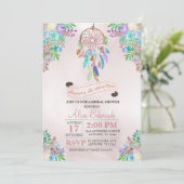Boho Drocatcher Bridal Shower Uitnodiging (Staand voorkant)