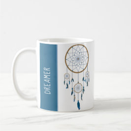 Boho Drocatcher Vier Web Blue Feathers Koffiemok