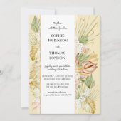 Boho droogbloemen waterverf bruiloft kaart (Voorkant)