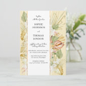 Boho droogbloemen waterverf bruiloft kaart (Staand voorkant)