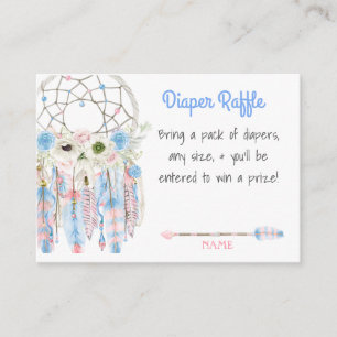 Boho Droomvanger Baby Shower Luier Raffle Informatiekaartje