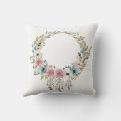 Boho Droomvanger Bloemenkrans Aquarel Kussen (Achterkant)
