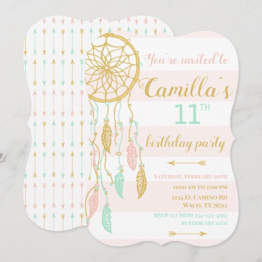 Boho Droomvanger Uitnodiging (Voorkant / Achterkant)