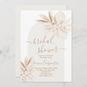 Boho dry floral Bridal Shower Invitation Kaart