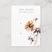 Boho Dry Wildflower Waterverf 2 Oorbel Display Visitekaartje (Voorkant)