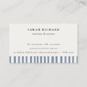 Boho Dusky Blue Watercolor Strips Appointment Visitekaartje (Achterkant)