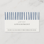 Boho Dusky Blue Watercolor Strips Appointment Visitekaartje (Voorkant)